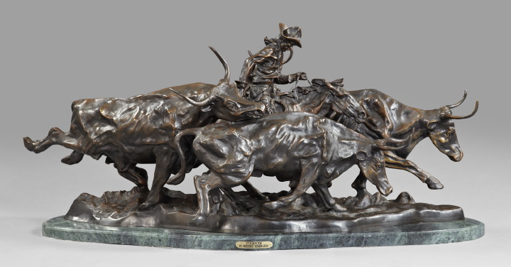 Appraisal: After Frederic Sackrider Remington American - Stampede a large and