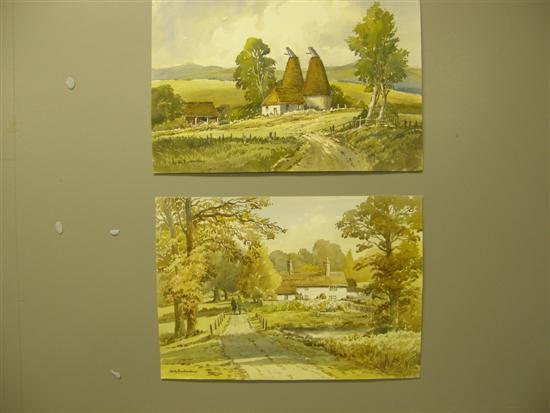 Appraisal: Keith Burtonshaw two watercolours of Kent Kentish Oast House and