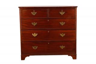 Appraisal: English Georgian Style Mahogany Five Drawer Chest English early th