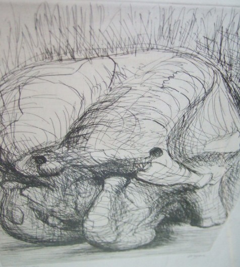 Appraisal: Henry Moore - Untitled etching signed and numbered Pl XXIII