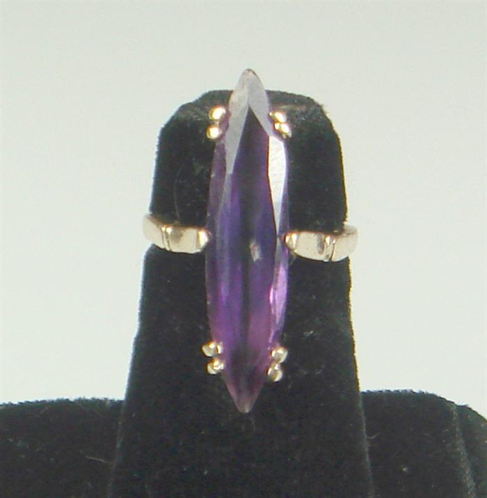 Appraisal: K Victorian Ring with marquis amethyst size Estimate -