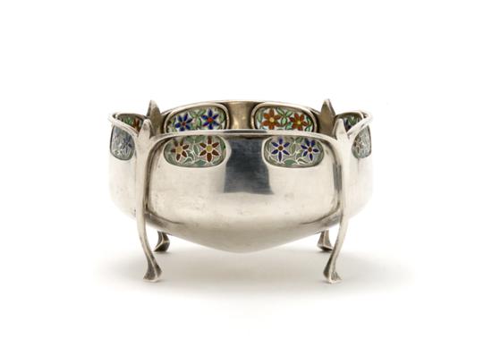 Appraisal: An English Silver and Enameled Bowl Liberty Co Width inches