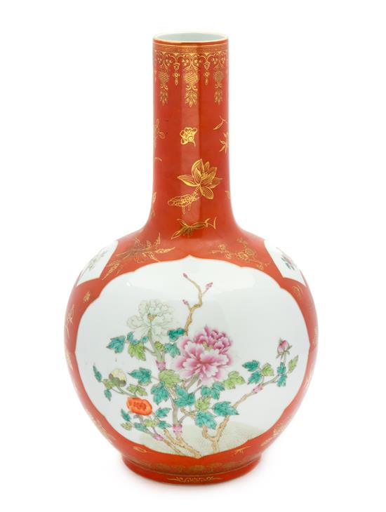 Appraisal: Sale Lot A Chinese Famille Rose Porcelain Bottle Vase early