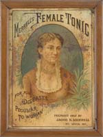 Appraisal: MERRELL S FEMALE TONIC TIN SIGN This rare early patent