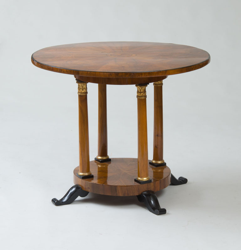 Appraisal: FINE AUSTRIAN NEOCLASSICAL BLACK WALNUT EBONIZED AND PARCEL-GILT CENTER TABLE