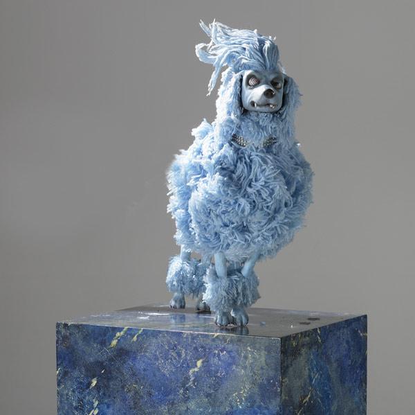 Appraisal: KIELY JENKINS American b Blue Poodle mixed media Provenance Private