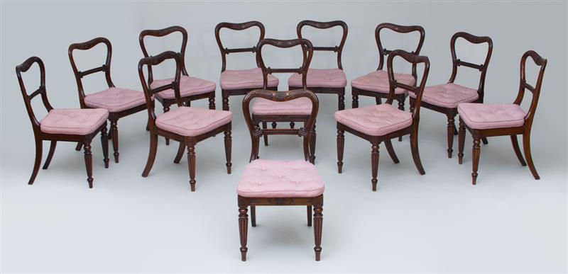 Appraisal: FINE SET OF TWELVE WILLIAM IV GILLOWS CARVED ROSEWOOD DINING