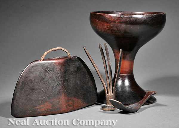 Appraisal: A Group of Indonesian Wood and Buffalo Horn Items including