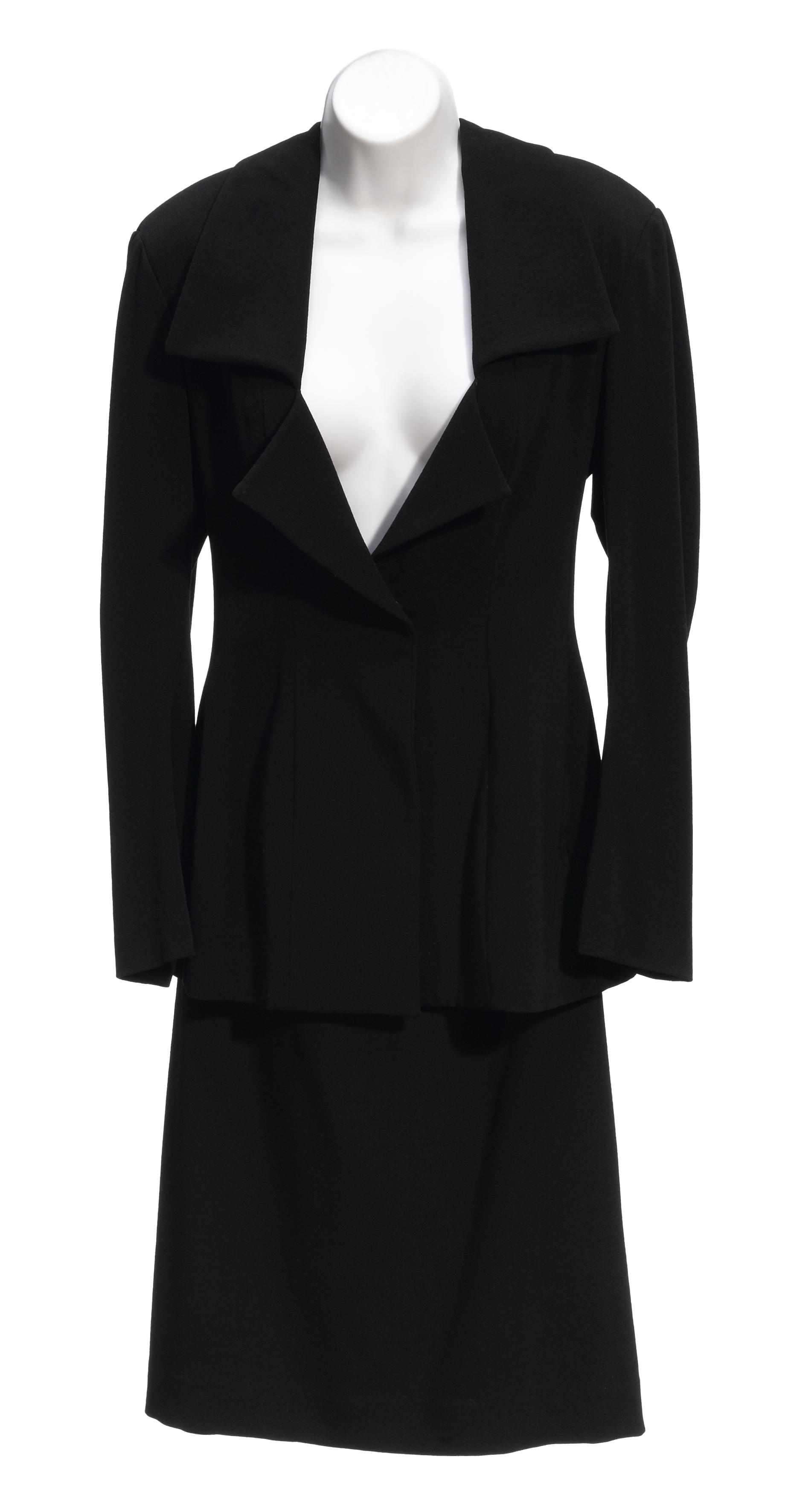 Appraisal: A Yohji Yamamoto black three button jacket and skirt suit