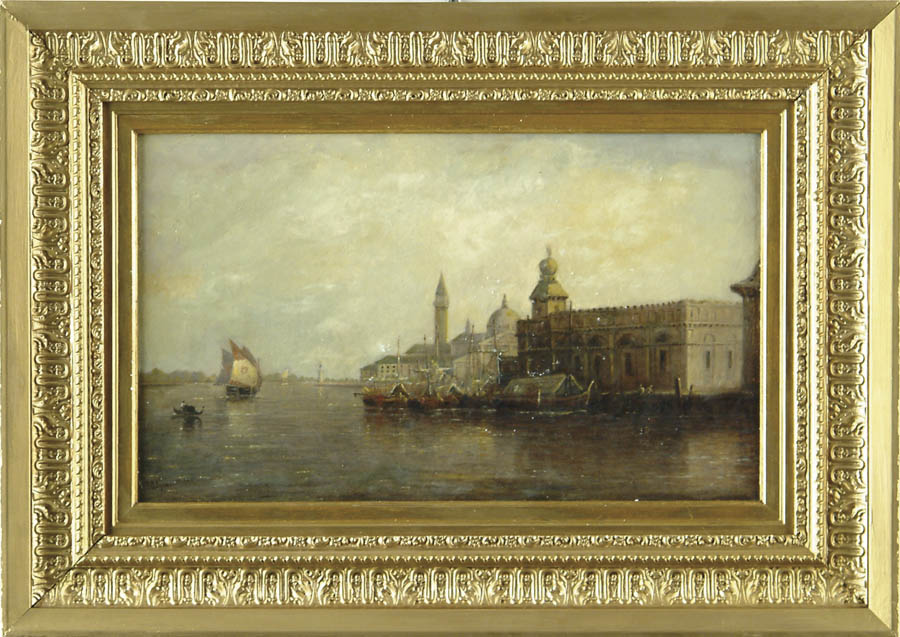 Appraisal: WILLIAM RICHARDSON TYLER American - MEDITERRANEAN HARBOR Oil on canvas