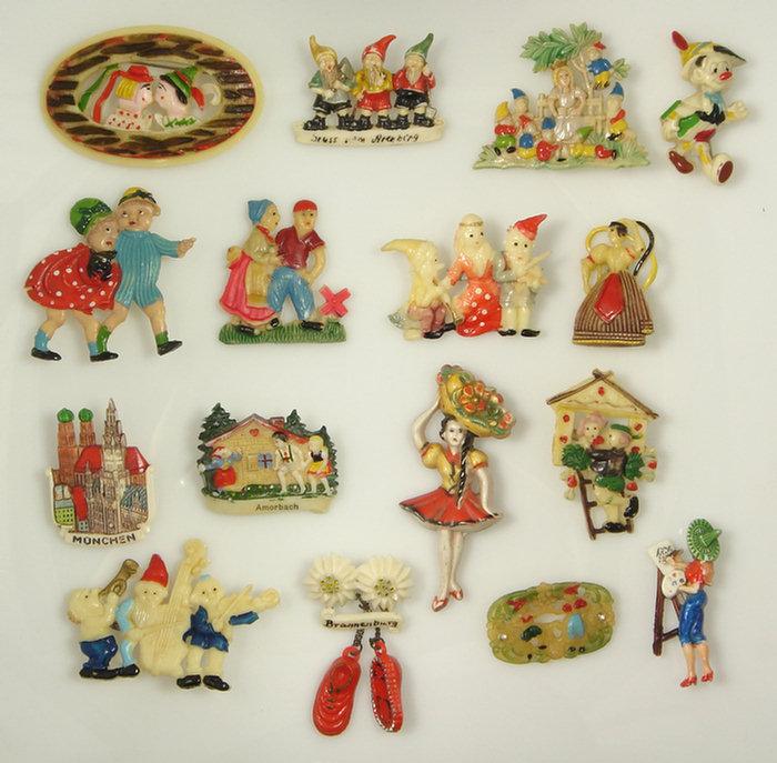 Appraisal: plastic costume jewelry figural place pins - l Estimate -