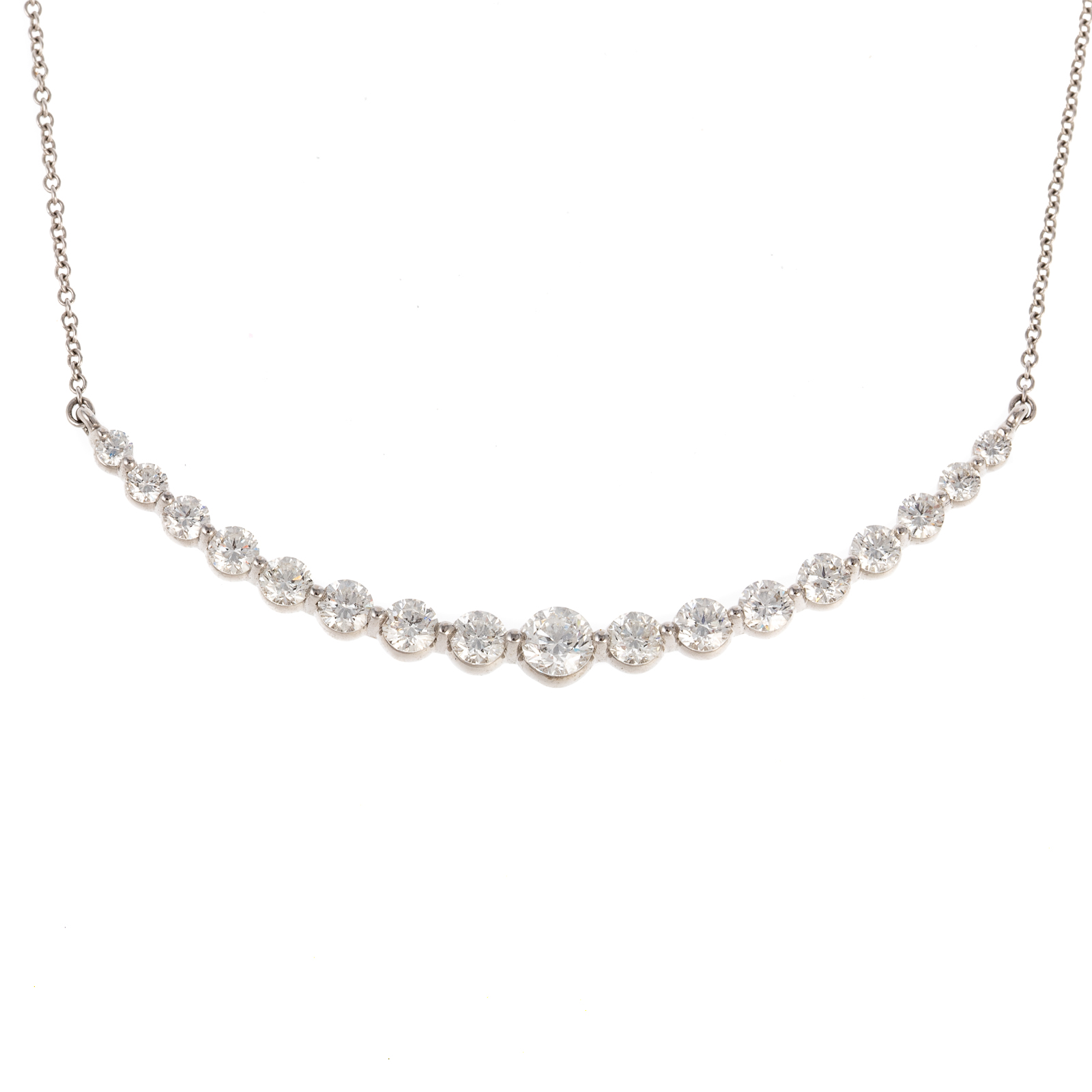 Appraisal: A SHARED-PRONG DIAMOND NECKLACE IN K K white gold necklace