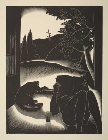 Appraisal: PAUL LANDACRE Sultry Day Wood engraving x mm x inches