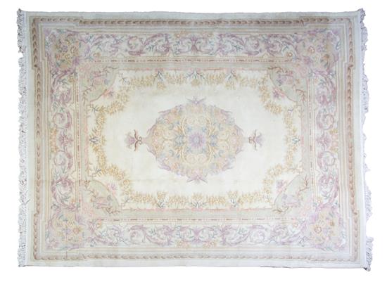 Appraisal: Sale Lot An Indo-Aubusson Style Wool Rug second half th