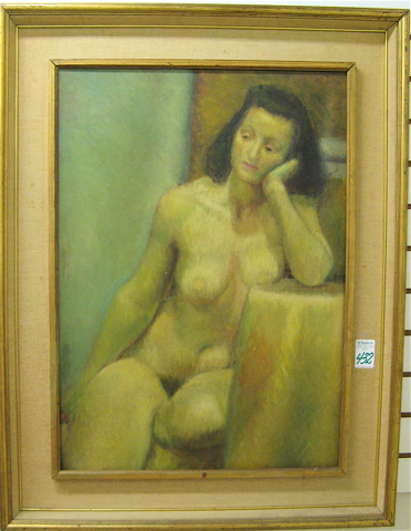 Appraisal: AMERICAN SCHOOL OIL ON CANVAS Study of a nude model