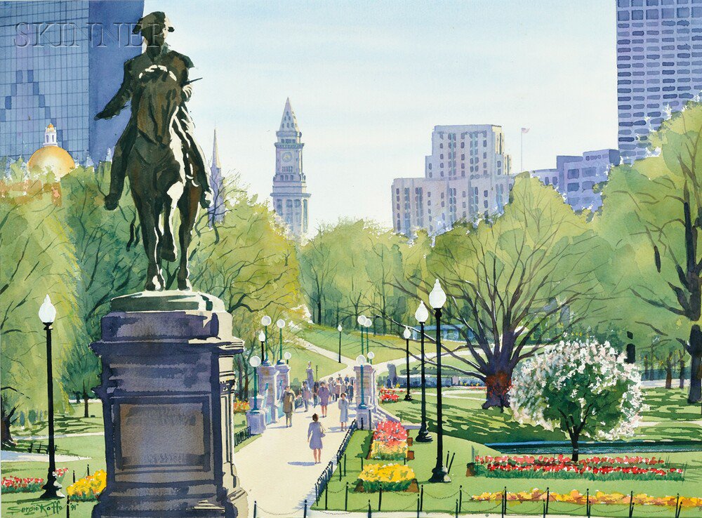 Appraisal: Sergio Roffo American b Boston Public Garden in Spring Signed