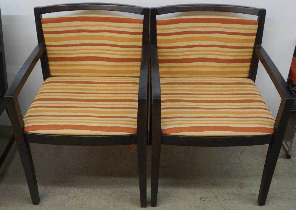 Appraisal: Pair Ricchio for Knoll Upholstered Open Armchairs