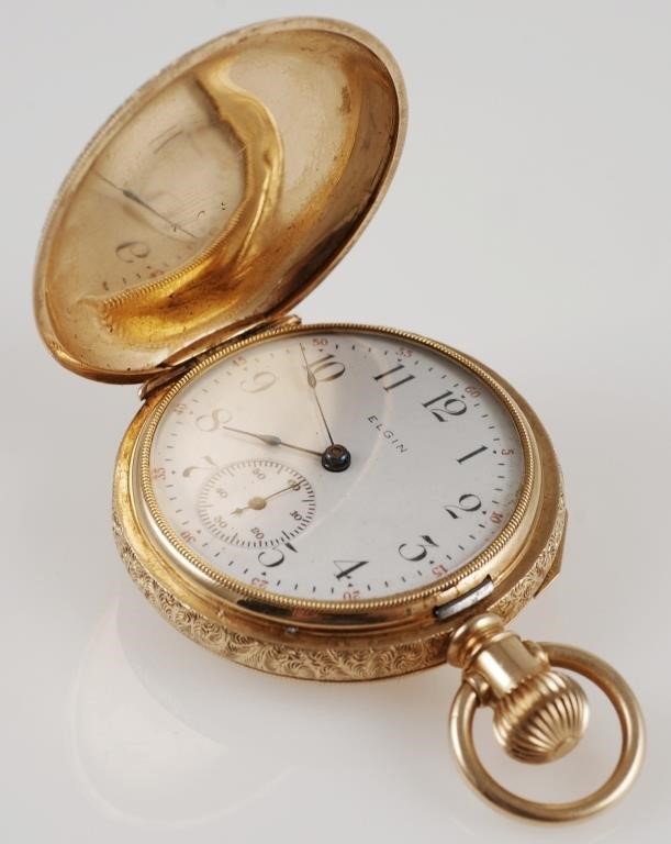 Appraisal: Elgin K multi color yellow gold hunter case pocket watch