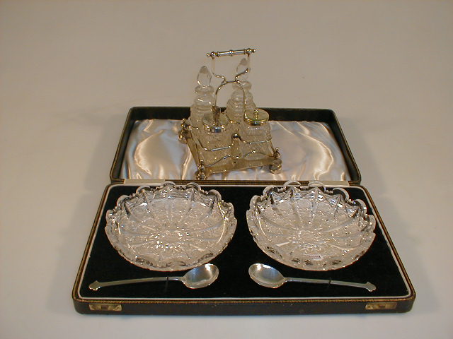 Appraisal: A mid thC cased pair of cut glass preserve dishes