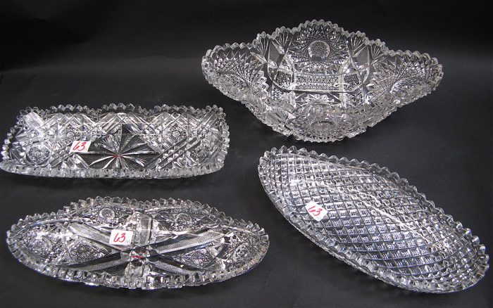 Appraisal: AMERICAN BRILLIANT CUT CRYSTAL TABLE ACCESSORIES pieces One is a