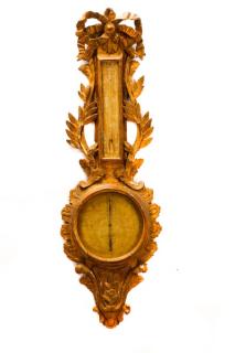 Appraisal: French Louis XV Style Gilt Wood Barometer French th century