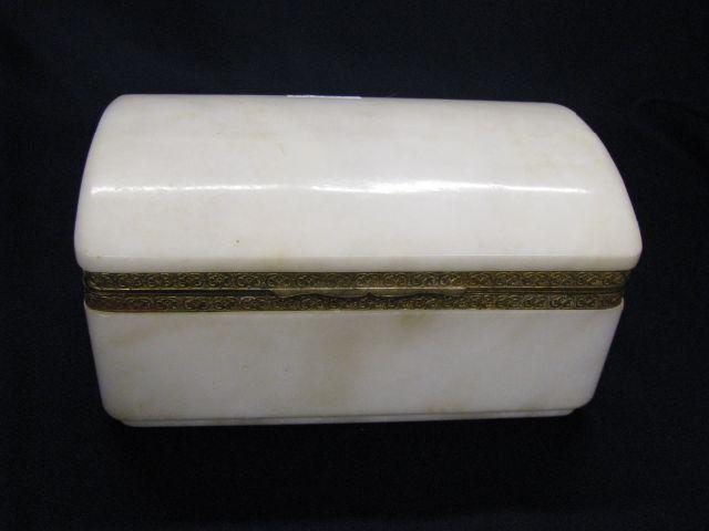 Appraisal: Marble Dresser Box dome hinged lid x