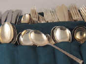 Appraisal: A canteen of silver flatware in felt rolls comprising twelve