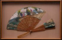 Appraisal: Hand-painted Silk Fan C th Century This hand-painted silk fan