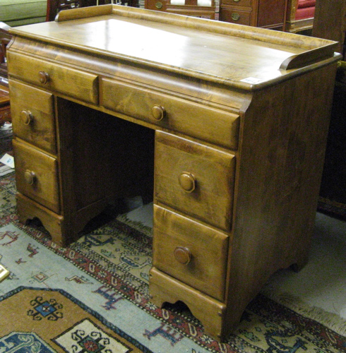 Appraisal: MAPLE WRITING DESK Colonial Revival style American mid th century