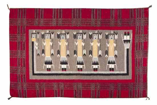 Appraisal: A Navajo Weaving Two Faced natural grey the red and