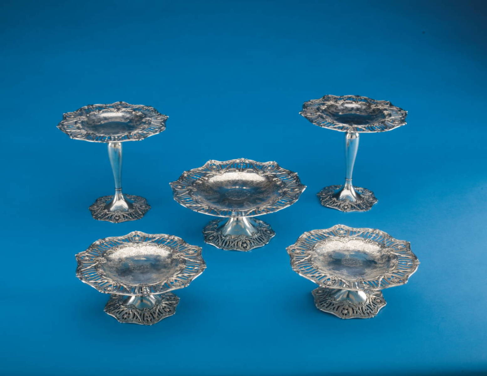 Appraisal: AMERICAN SILVER FIVE-PIECE TABLE GARNITURE J E CALDWELL CO AND