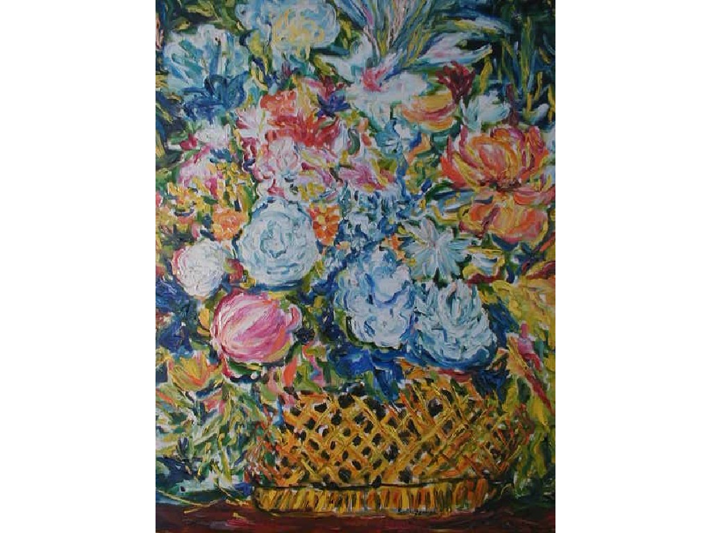 Appraisal: Susie George Subject Still life profusion of flowers Medium Oil