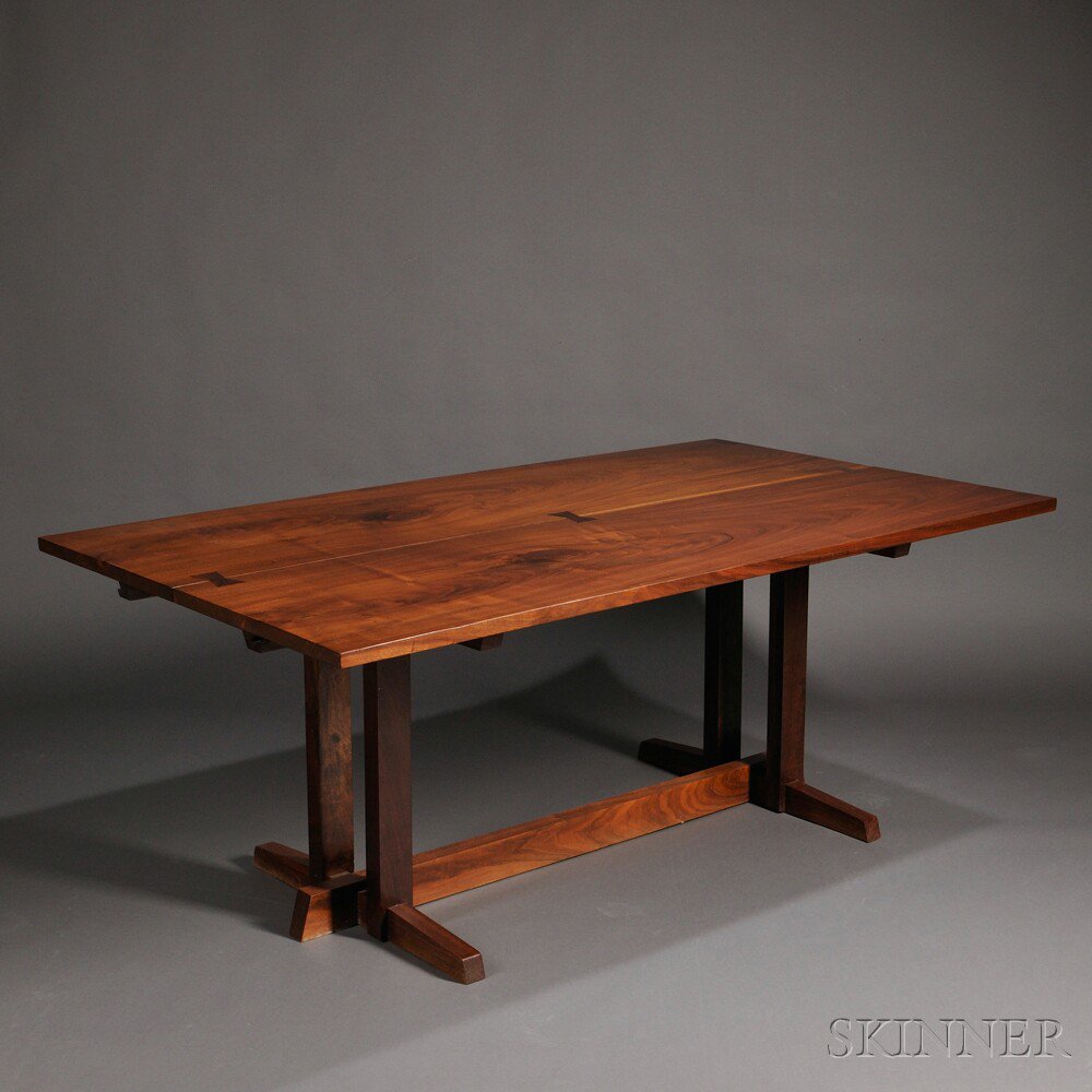 Appraisal: George Nakashima Frenchmen's Cove Dining Table Walnut New Hope Pennsylvania