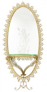 Appraisal: AN ITALIAN GILT METAL AND ETCHED GLASS DRESSING MIRROR AND