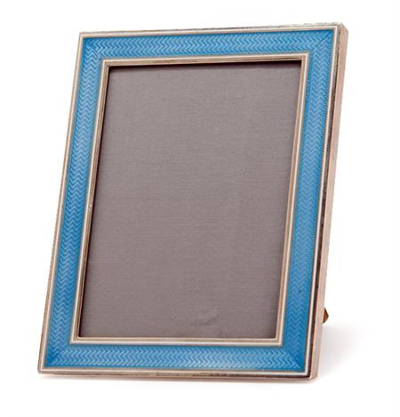 Appraisal: Kerr Blue Guilloche Enamelled Silver Photo Frame Estimate -