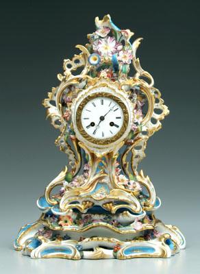 Appraisal: Old Paris clock and base clock with elaborate floral and