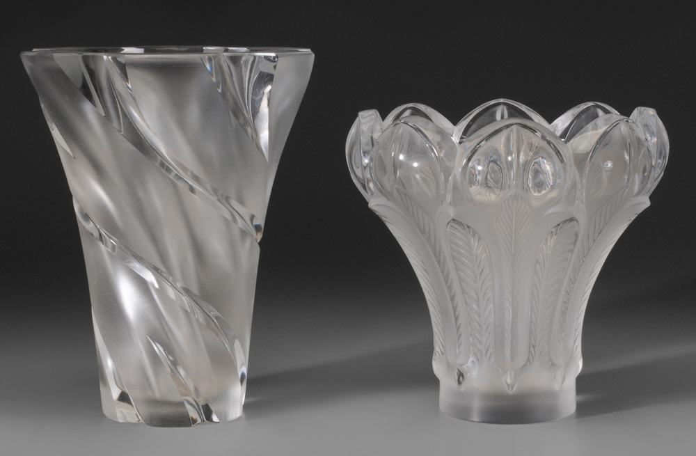 Appraisal: Two Lalique Frosted Glass Vas