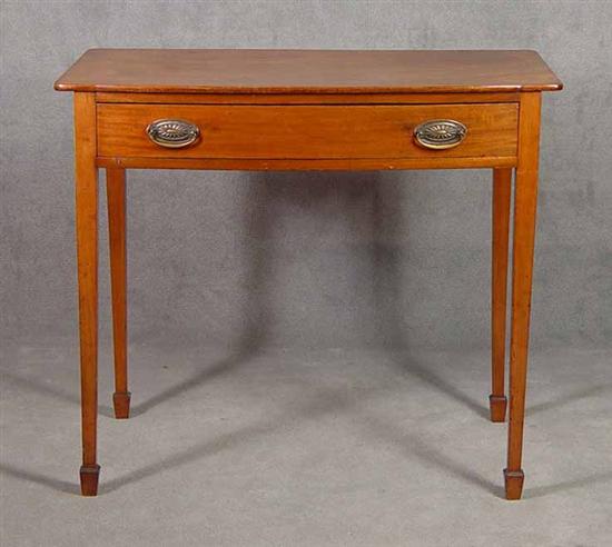 Appraisal: English Mahogany Server Circa Bowfront with single dovetailed drawer Tapered