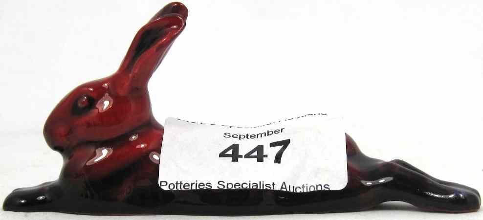 Appraisal: Royal Doulton Small Flambe Hare Lying Model No A Signed