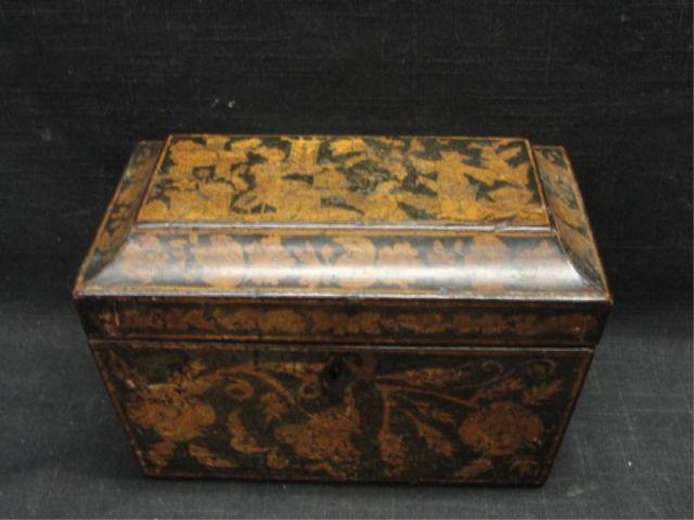 Appraisal: Marquetry Inlaid Antique Tea Caddy From an East th Street