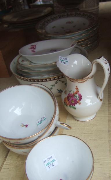 Appraisal: A quantity of Swiss porcelain part tea services late th