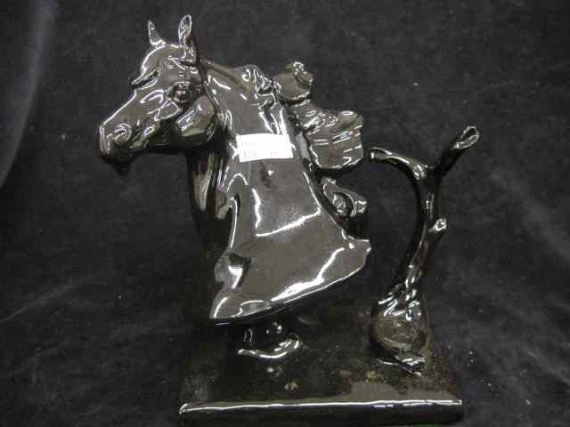 Appraisal: Figural Horsehead Ring Tree black finish on metal '' excellent