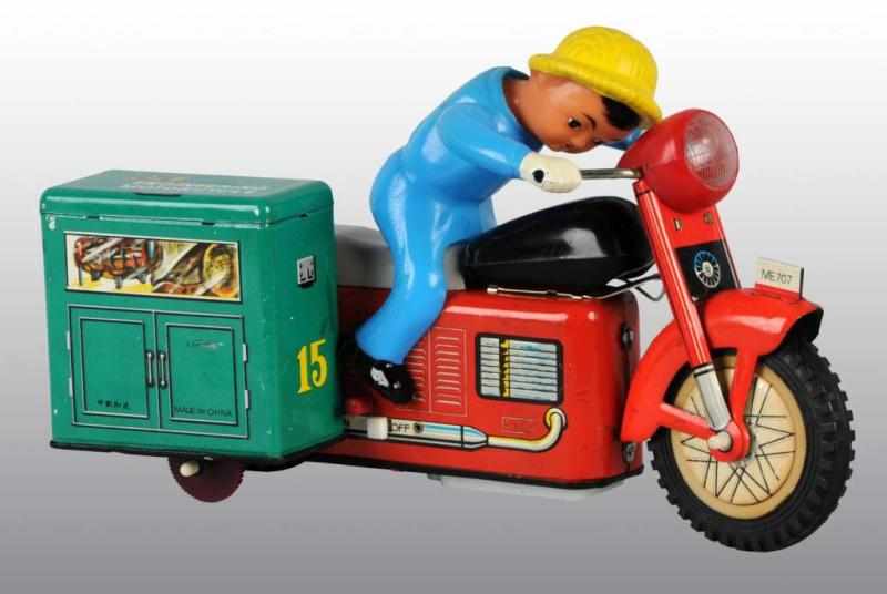 Appraisal: Tin Motorcycle Battery-Operated Toy Description Chinese Circa Working Scarce toy