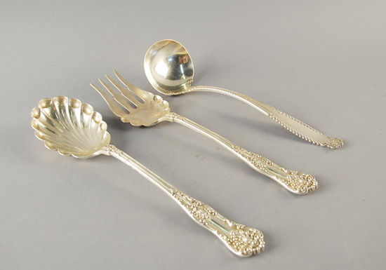 Appraisal: A Sterling Silver Serving Spoon and Fork marked only sterling