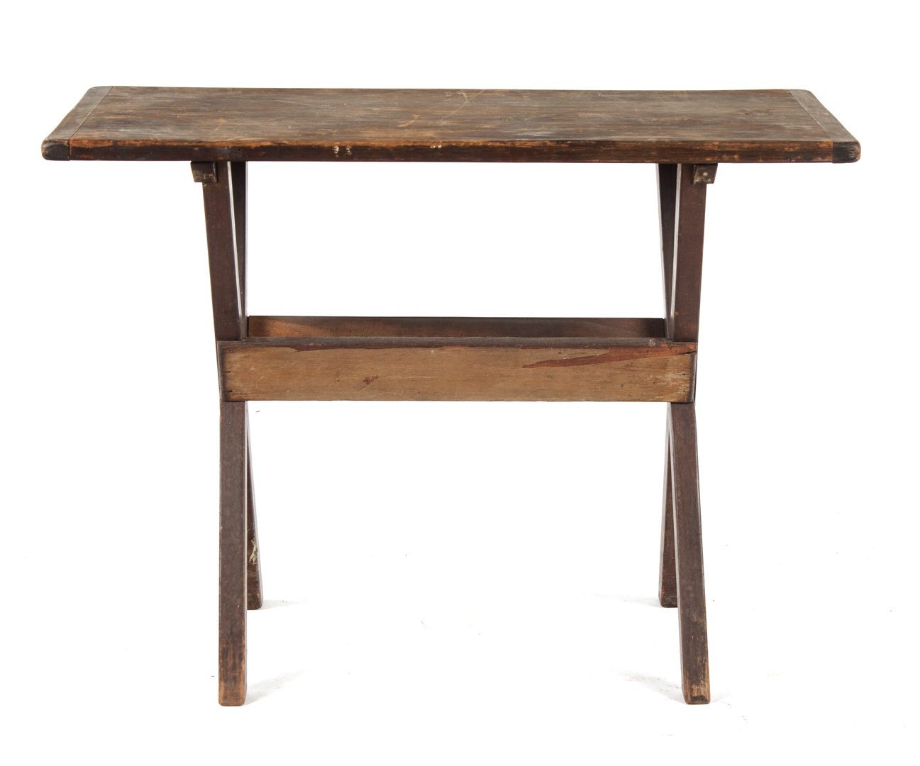 Appraisal: American vernacular pine sawbuck table th century in H in