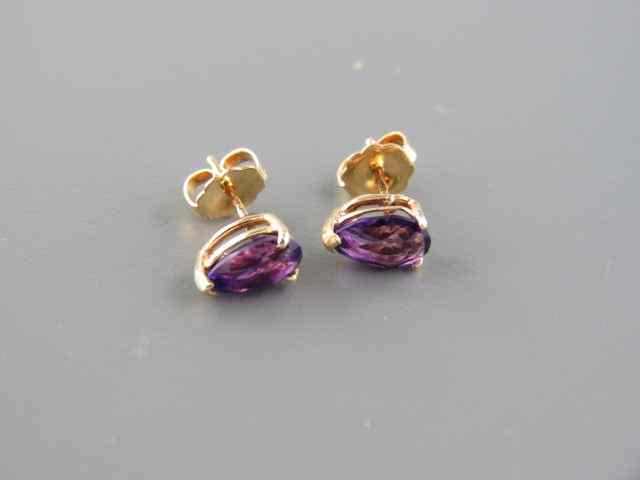 Appraisal: Amethyst Earrings vivid pear shape gems totaling carats in k