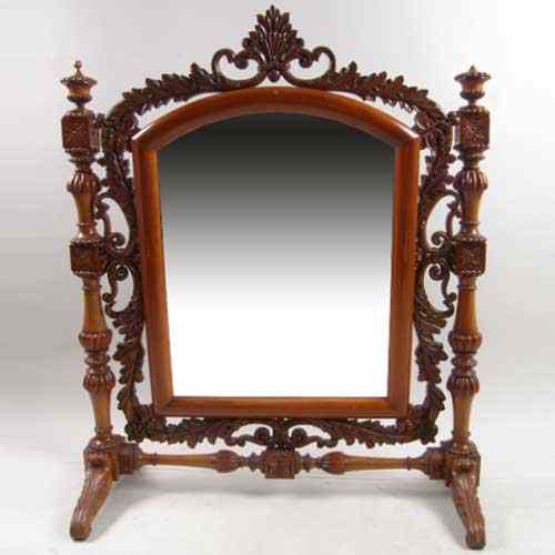 Appraisal: A Scandinavian Rococo Revival Mahogany Dressing Table Mirror th century