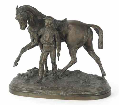 Appraisal: Pierre Jules Mene French - bronze of a race horse