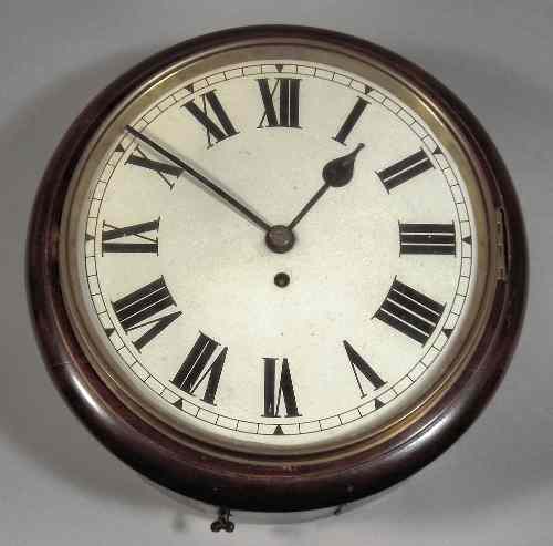 Appraisal: A th Century stained mahogany cased dial wall clock the