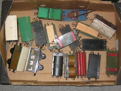 Appraisal: Eighteen playworn Hornby goods trucks including three L M S